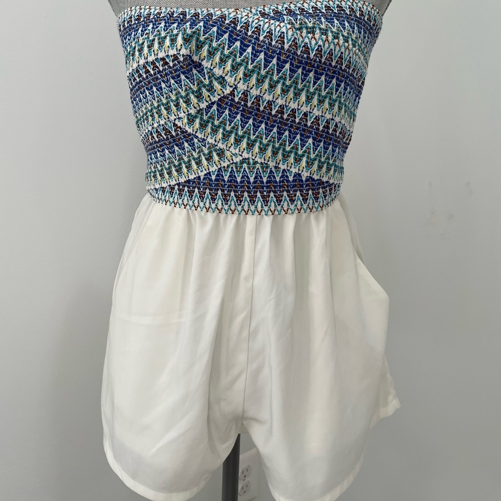 Wow (World of Women) Couture strapless romper from Bloomingdale’s